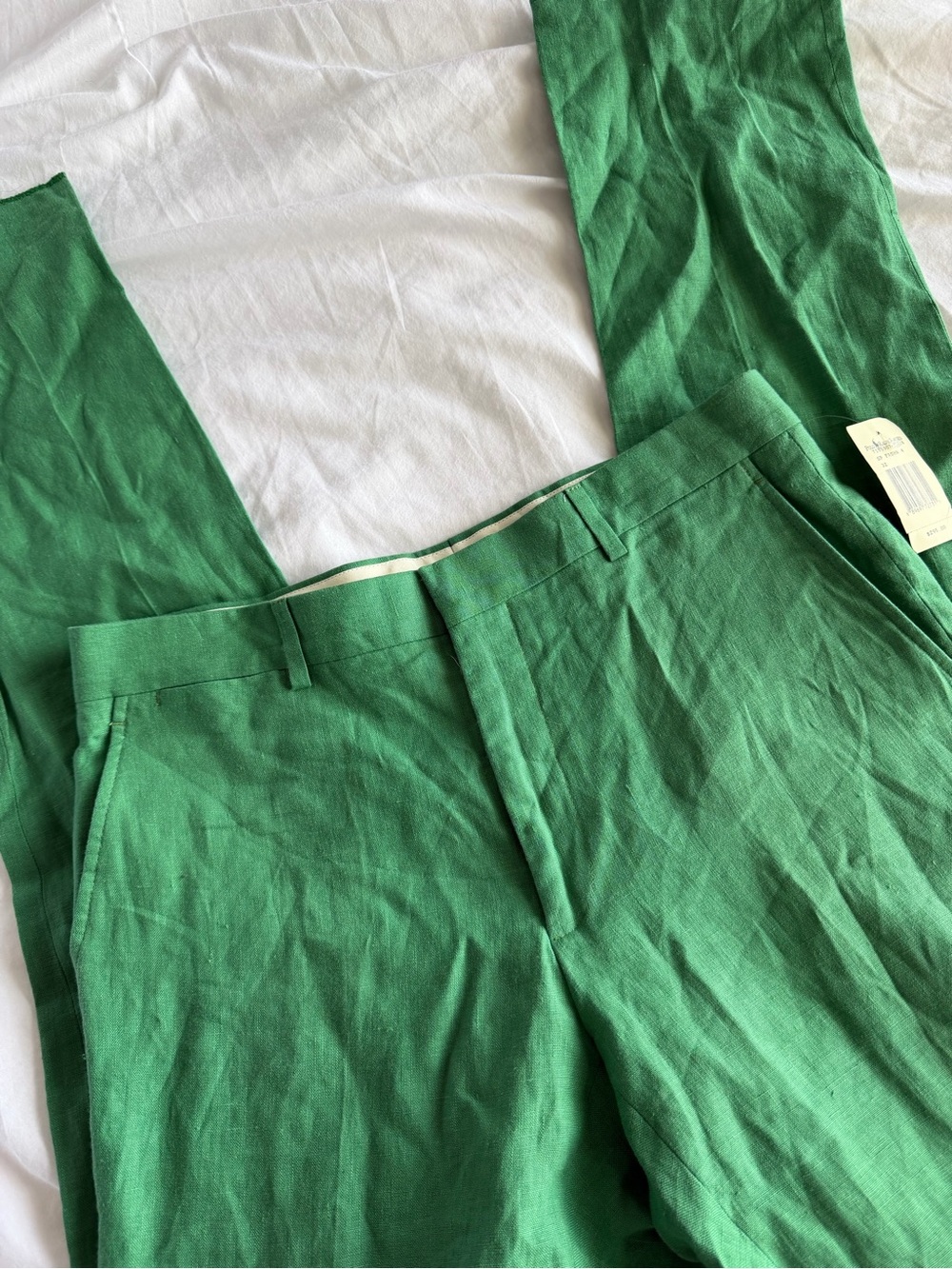 NWT Polo Ralph Lauren Vintage 100% Linen Deadstock Green Pants - Picture 2 of 12